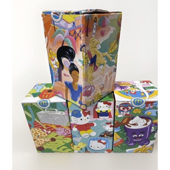 McDonald's 2024 Collectors Glasses / Cups Set Of 4 Nostalgic Ty,Hello Kitty etc. - Picture 4 of 16